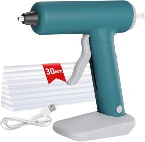 20W Cordless Hot Glue Gun,Fast Heating Glue Gun and 30pcs Glue Sticks Set, Stable Support Base Ideal for Crafts,DIY Arts,Home Repairs