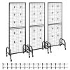 3 Packs Grid Wall Panels, 1.9 x 5.4 ft Wire Grid Panels Display Rack, Movable Art Display Shelf with Wheels and 30 Hooks