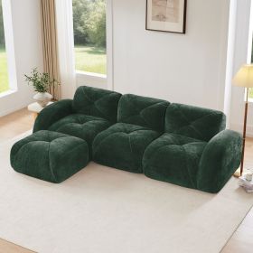 L-shaped Soft Velvet Fabric,Boneless Sofa,Tufted Design,Ergonomic Design Bottom,32D High Density Sponge,No Assembly Required Bottom,Anti-Slip Des