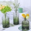 Glass Bud Vase Set of 5, Small Green Flower Vases for Centerpieces in Bulk, Mini Vintage Vase for Wedding Decor, Single Flowers, and Home Table Décor