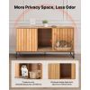 Cat Litter Box Enclosure Furniture, 47.2 in Hidden Litter Box Cabinet with Scratch Pad & Storage, Waterproof Cat Washroom End Table Cat House