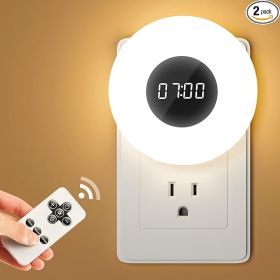 2 PACKS Bathroom Clock,10 Levels Dimmable+3 Light Colors Remote Shower Clock Bathroom Night Light, 90 Lumen Shower Timer Light Timer, Aora Night Light