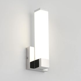 Chrome Wall Lights for Bedroom Modern Indoor LED Hallway Sconces Corner Light 12" Inch Height 12W 4000K Bedside Stair Sconces Wall Lighting Lamps 110V