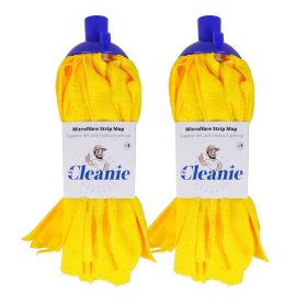 Mr Cleanie Microfibre Strip Mop Replacement Head for Household Cleaning Kitchen Bathroom 2-pack