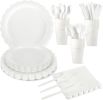 175 Pcs White Paper Plates and Napkins