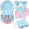 350 Pcs Baby Gender Reveal Plates and Napkins