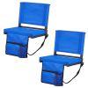 Stadium Seat, Folding Bleacher Seat with Back Support & Thick Cushion, Padded Stadium Seats for Bleacher Includes Shoulder Strap, Hooks, Cup Holder