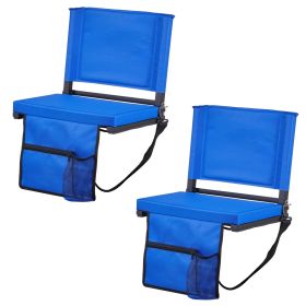 Stadium Seat, Folding Bleacher Seat with Back Support & Thick Cushion, Padded Stadium Seats for Bleacher Includes Shoulder Strap, Hooks, Cup Holder