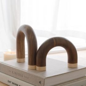 Wood Arch Decorative Objects - Book Shelf Decor Aesthetic, Modern Coffee Table Decor, Home Décor Accents, Wood Sculpture, Shelf Decorations