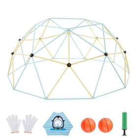 Climbing Dome, 10FT Geometric Dome Climber, 1000LBS Loading Jungle Gym Playground with 2 Basketballs & Octopus Net