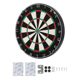 Dart Board, High-Grade Self-Healing Sisal Fiber Dartboard with Staple-Free Bullseye, Blade Wire & Rotating Number Ring