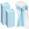 Satin Chair Sashes Bows, 100PCS Chair Ribbon Ties Back Sash, 7 x 108 inch, Light Blue Wedding Reception Decoration