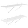 Wire Shelf Kit, 4 ft, Set of 2, Wall Mounted Wire Shelves, Heavy-Duty Carbon Steel Hanging Shelf, Floating Wall Storage Shelves with Dip Coating