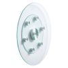 24 in Glass Lazy Susan Turntable, Tempered Glass Dining Table Centerpiece with 6 Rotating Wheels, 360° Smooth and Silent Spin Tabletop Rotating Tray