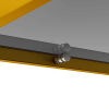 Modern Coffee Table, Tempered Glass Tabletop, Rectangle Coffee Table with Sturdy MDF Base and Golden Iron Legs, Easy Assembly Living Room Furniture