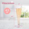 24 Champagne Flutes Plastic - Disposable Flute - Silver Glitter Plastic Glasses for Parties
