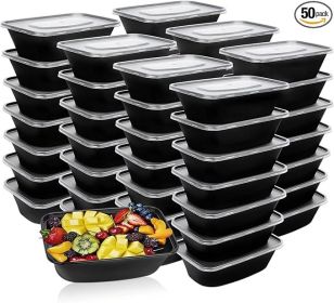 Tiny Meal Prep Containers, 12 oz [50 Pack] - mini Single 1 Compartment Food Meal Prep Containers Reusable