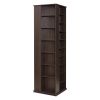 Media Storage Cabinet, CD Rack Tower, 34 Compartments Rotating Media Tower Rack for CDs, DVDs, Books and Game Discs, DVD Stand for Living Room