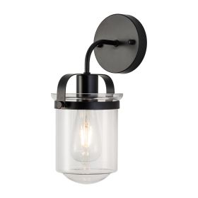 1-Light ll Lamp with Clear Glass Shade, Modern ll Sconce, Industrial Indoor ll Light Fixture E26 Socket,[No Bulb][Unable ship on weekends