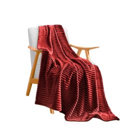 Burgundy Throw Blanket – Warm and Cozy Fleece Comforter for Sofa, Bed, Living Room, or Home Décor, Soft Decorative Blanket