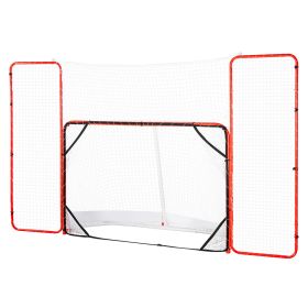 Hockey Goal with Backstop and Targets, Street Steel Hockey Net, 72" Pro Hockey Training Goal Set, Portable Indoor Outdoor Hockey Goal with Net