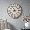 23.6" Wood Wall Clock Natural/Grey See below