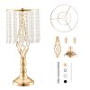 12PCS 49cm/19.3' Tall Crystal Wedding Flower Stand, Metal Wedding Centerpiece Vase