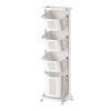 Modern Upgraded 4-Tier Rolling Laundry Basket Large Capacity Divided Movable Laundry Hamper Home Storage Organizer for Laundry Room Bathroom Decor Acc