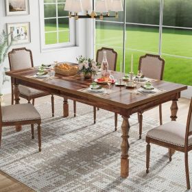 62' Farmhouse Dining Table for 4-6 People, Large Wood Rectangle Kitchen Table, Modern Dinner Table Kitchen & Dining Room Furniture