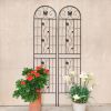 2 Pack Metal Garden Trellis 86.7" x 19.7" Rustproof Trellis for Climbing Plants Outdoor Flower Support Black