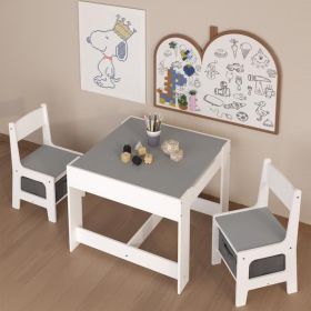 Kids Table and Chair Set, 3 in 1 Wooden Activity Table with Storage Drawer for Toddlers Drawing, Reading, Crafts