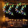 LED Solar Hummingbird Wind Chime Solar String Lights 6 LEDs Color-Changing IP65 Waterproof Decorative Lamp Lighting for Home Garden Fence Party