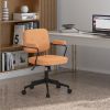PU Leather Office Chair with Rocking Backrest and Ergonomic Armrest