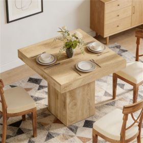 100cm High Dining Table - Square Kitchen Table for 4 People with Thick Platter Modern Home Furniture Living Room Table (table only)