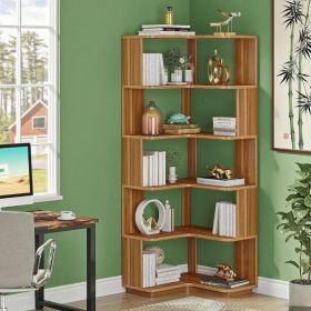 6-Story Bookcas Corner Shelf Rack for Living Room Bedroom Office Organization Storage Furniture