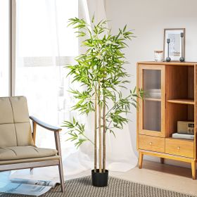 2-Pack 6ft Indoor Artificial Bamboo Plant with Pot Fake Greenery for Home Office Living Room Decor
