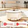 6 Liter Dual-Flavor Electric Shabu Shabu Hot Pot for 3-6 Guests, Non-Stick Coating Stainless Steel Hot Pot with Transparent Steam Vent Lid