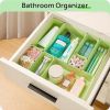 25 PCS Plastic Drawer Organizers Set, 4-Size Versatile Bathroom and Vanity Drawer Organizer Trays, Storage Bins for Makeup, Bedroom