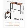 Bar Table, 3PCS 47″ Bars Tables Set, Bar Tables and Chair Set with Rounded Edge Design, Rectangular Pub Table with Two Stools for Office Desk
