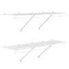 Wire Shelf Kit, 4 ft, Set of 2, Wall Mounted Wire Shelves, Heavy-Duty Carbon Steel Hanging Shelf, Floating Wall Storage Shelves with Dip Coating