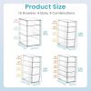 4 Set Clear Desk Organizer, Pen Organizer with 16 Drawers, Acrylic Desktop Organization and Storage for Office Supplies, Pen, Makeup, Art Craft