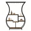 Vase-Shaped 6-Tier Plant Stand Display Rack with 10 Hanging Hooks for Home Garden Decoration