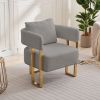 TS Modern decorative chair, living room side chair with gold metal legs, no wheels, suitable for dressing area, reception room, office