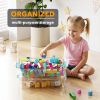 6 Qt Plastic Storage Bins with Lids, Clear Sensory Bin Craft Organizers and Storage, Stackable Art Containers for Home, Office and School Supplies
