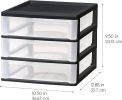 Plastic Stacking Desk Top 3-Drawer Storage Organizer, 2-Pack