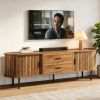 Modern 70" TV Stand with Storage And Sliding Tambour Door Media Console for Living Room Furniture