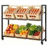 2-Tier Rolling Beer Crate Storage Rack with Hooks, Adjustable Tilt Mobile Metal Drink Organizer Cart Heavy Duty for Garage Pantry Party