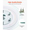 24 in Glass Lazy Susan Turntable, Tempered Glass Dining Table Centerpiece with 6 Rotating Wheels, 360° Smooth and Silent Spin Tabletop Rotating Tray