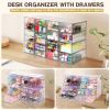 Acrylic Organizer with Drawers | 20 Drawers 4 Sets | Desk Organizer and Storage, Clear Makeup Organization