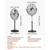Industrial Pedestal Fan, 20 Inch Standing Fan with 46.9 to 59.6 Inches Adjustable Height, Floor Fans with 3 Adjustable Speeds